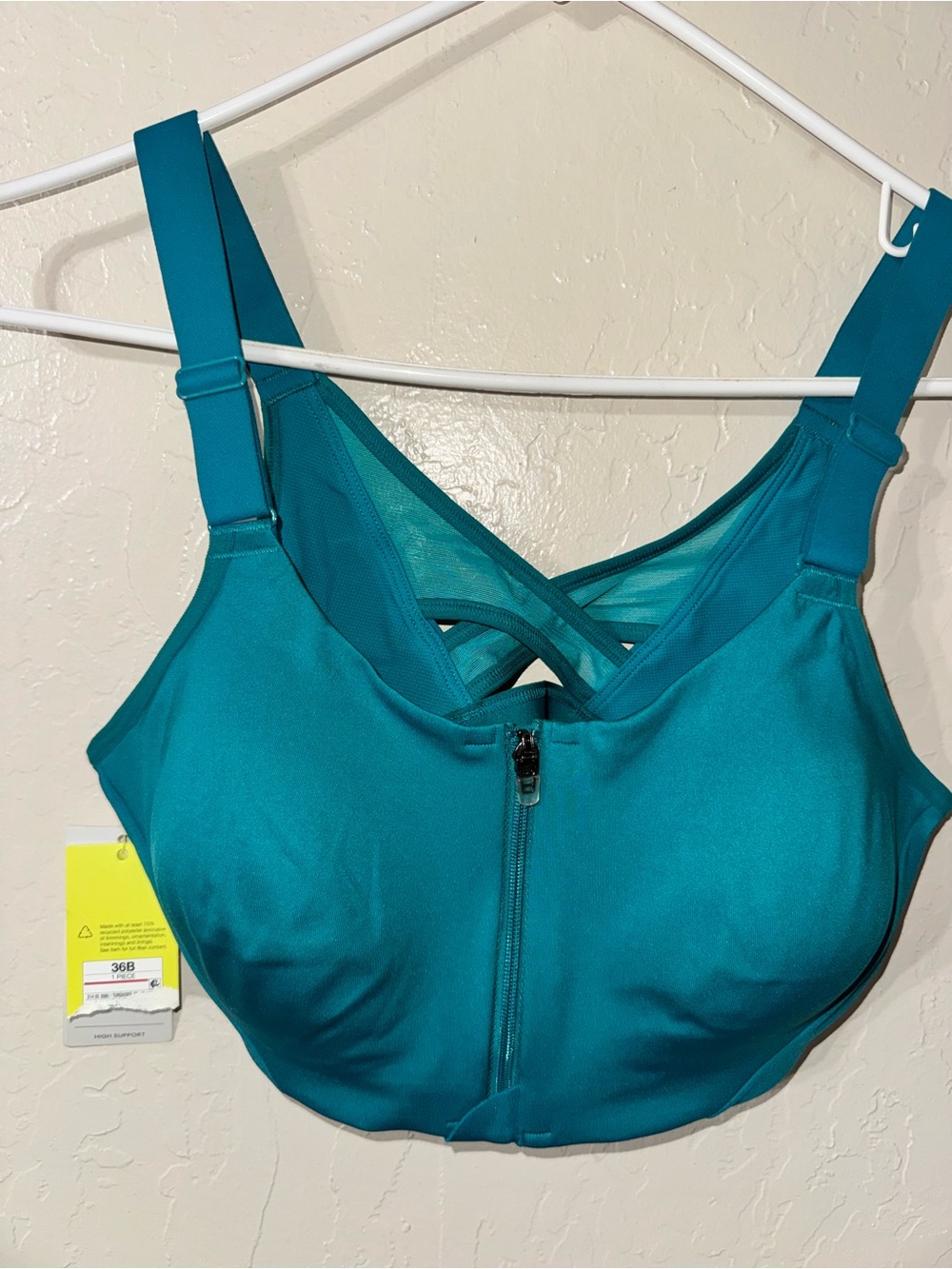 Target Teal Front-Zip High-Support Sports Bra